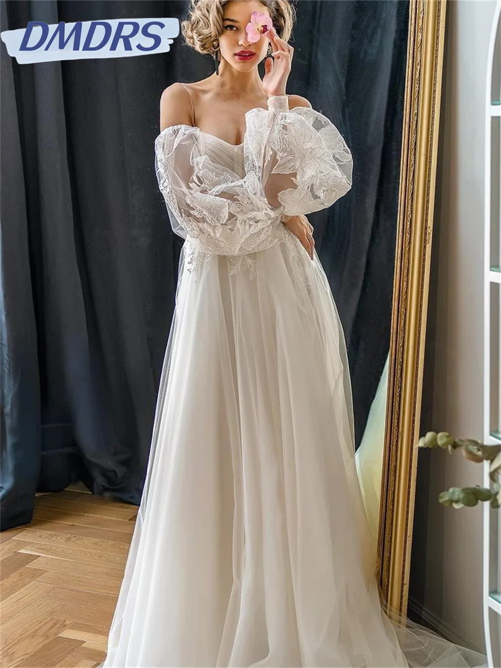 Top Trends: Elegant Puff Sleeve Wedding Dress Simple Lace Appliquéd Bridal Dresses Sexy Strapless Gown Vestido De Novia Shoppable Styles