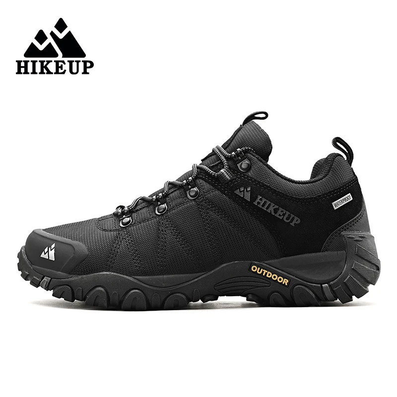 Top Trends: HIKEUP Latest Men Hiking Shoe Mesh Breathable Non-slip Outdoor Sneakers Rock Climbing Trekking Hunting Boots Men Suede Leather Shoppable Styles