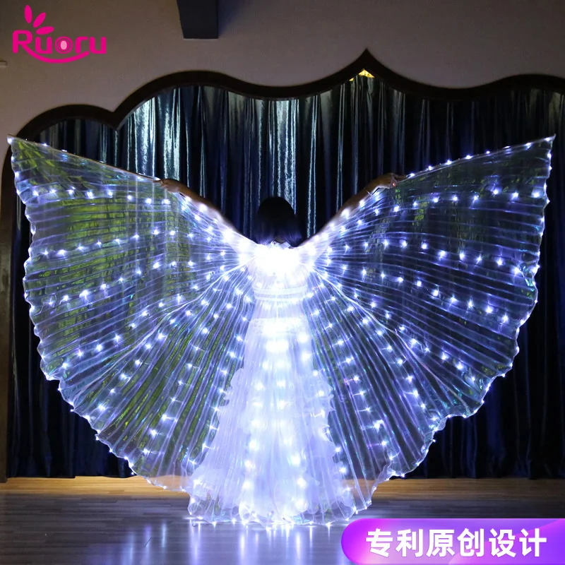 Top Trends: Ruoru Alas Angle LED Wings Adult Children Costume Cape Circus Led Light Luminous Costumes Party Show Led Isis Wings Dancewear Shoppable Styles