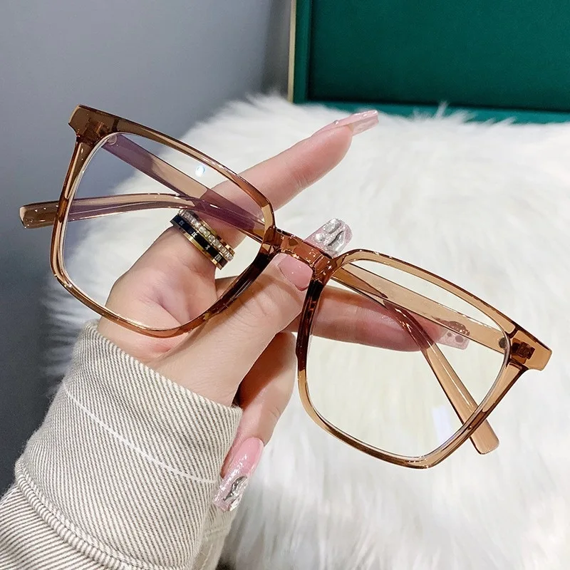 Top Trends: Luxury Oversized Frame Myopia Glasses Ultra Light Anti-Blue Light Minus Diopter Eyeglasses Unisex Transparent Near Sight Eyewear Shoppable Styles