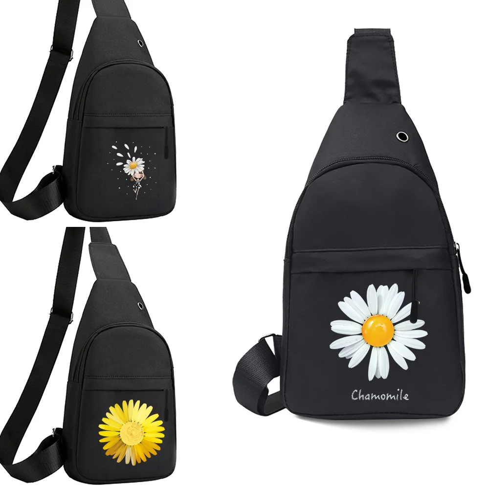 Top Trends: Fashion Canvas Waist Bag Men Women Universal Sports Travel Outdoor Daisy Print Chest Pack Fanny Banana Bag Hip Phone Bag Wallet Shoppable Styles