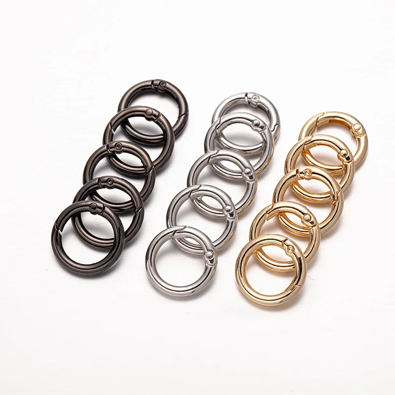 Top Trends: 5Pcs O Ring Spring Clasps Openable Round Carabiner Keychain Ring Connector Bag Clips Hook Dog Chain Buckles DIY Jewelry Making Shoppable Styles