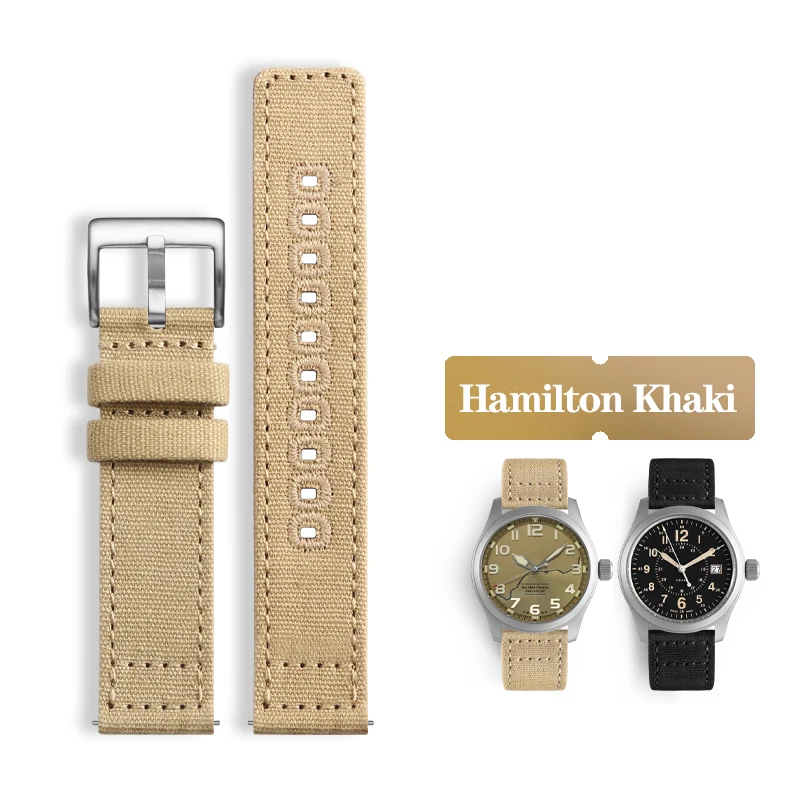 Top Trends: Nylon Canvas Watchband 18mm 20mm 22mm For Hamilton Khaki Field H70605731 H70605993 Seagull Seiko Sports Watch Strap Bracelet Shoppable Styles