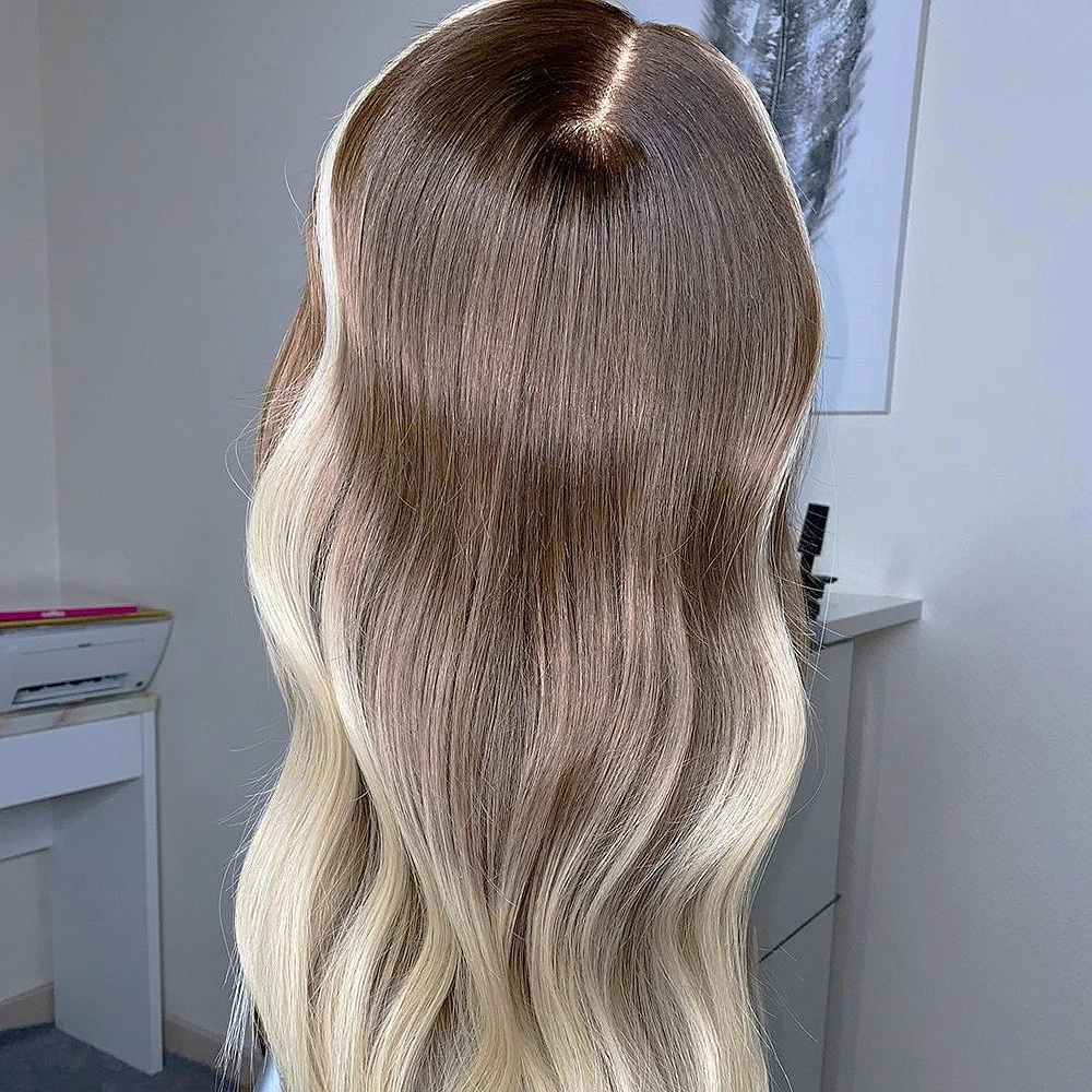 Top Trends: Human Hair Highlight Ombre Brown Ash Blonde Wave Wig Brazilian Colored 613 Blonde Wig 13x6 HD Transparent 360 Lace Frontal Wigs Shoppable Styles