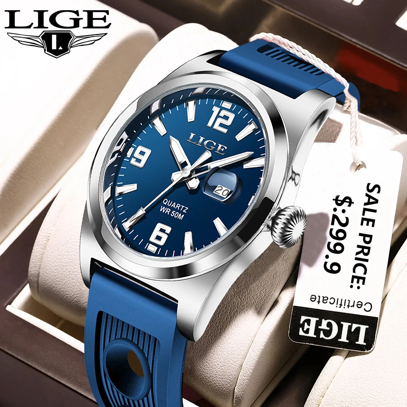 Top Trends: LIGE Waterproof Fashion Quartz Man Watch Military Casual Sport Silicone Luminous Men Wristwatch Date Calendar Clock Reloj Hombre Shoppable Styles