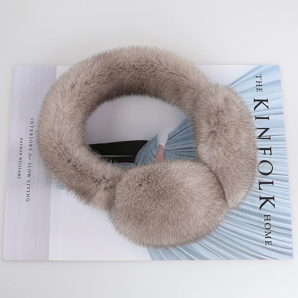 Top Trends: Luxury Women's Winter Warm Real Mink Fur Earmuffs Girls Ear-Muffs Muffle Earflap Ear Cover Outdoor Cold Protection Shoppable Styles