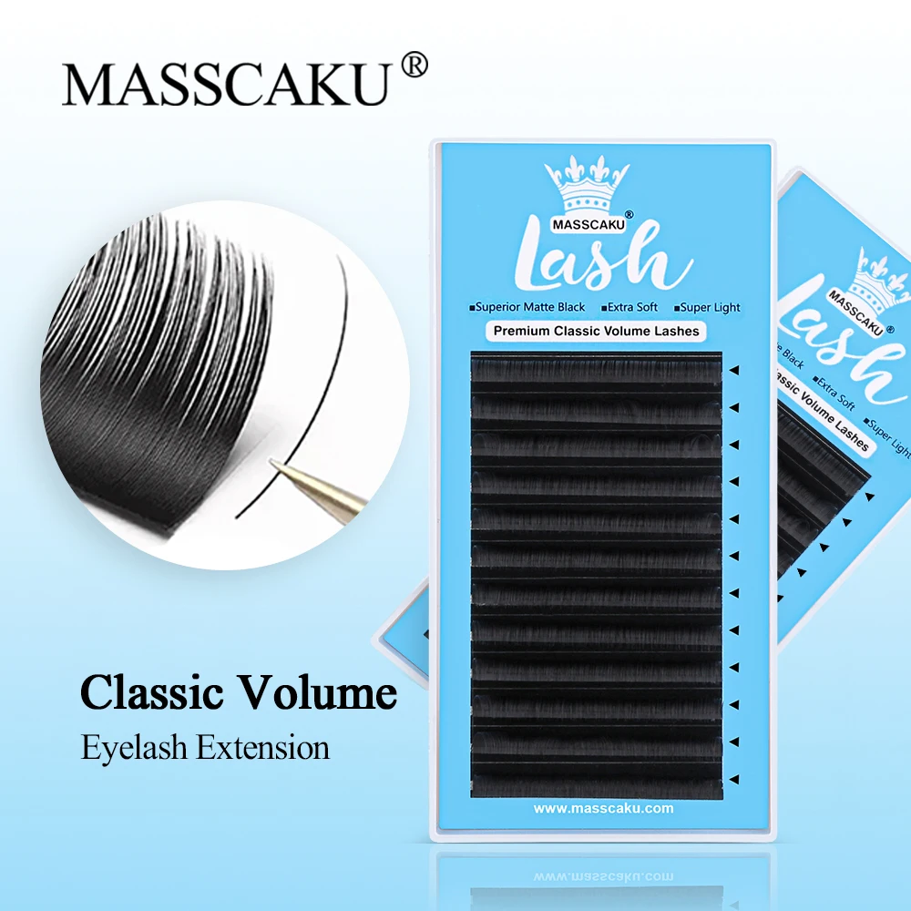 Top Trends: Masscaku Eyelash Extension D Curl 0.07 10mm 12 Rows Tray Easy Fan Volume Lashes Self Fanning Lashes Dark Black Mink Lashes Shoppable Styles