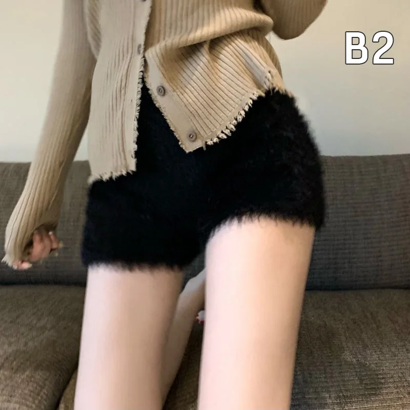 Top Trends: Big Sale Winter Shorts Warm Knitted Fleece Elastic High Waist Underwear Underlay Shorts Women Fitness Casual Bottoms Streetwear Shoppable Styles - Image 5