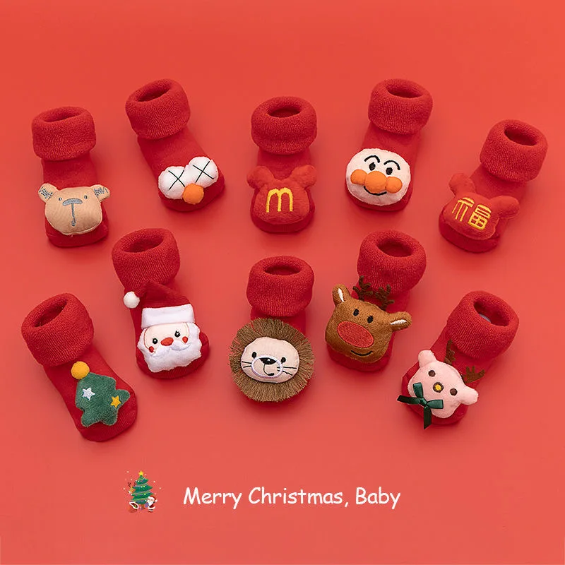 Top Trends: Newborn Infant Baby Christmas Stocking For Kids Boys Girls Non-slip Floor Sock Santa Claus Christmas Tree Sock 0-24 Months Shoppable Styles