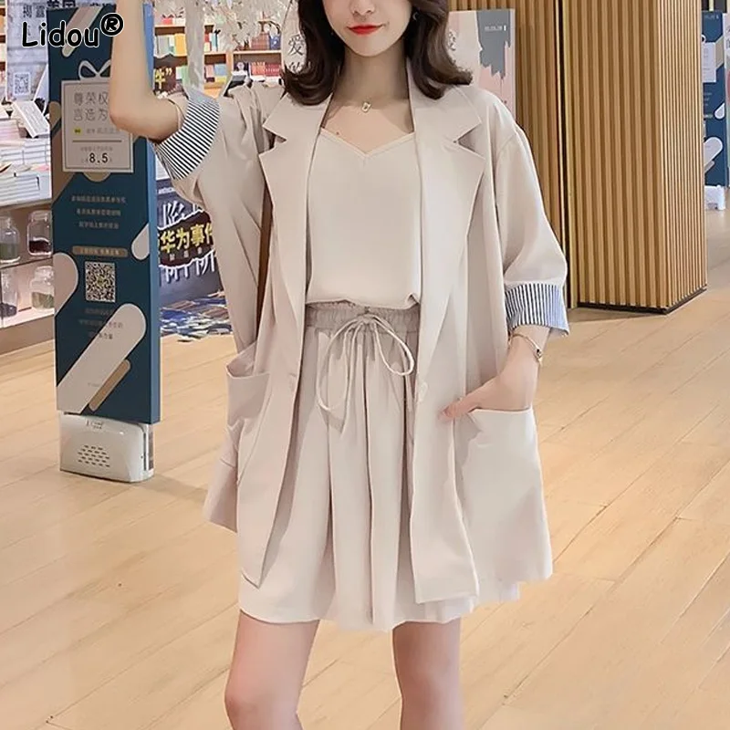 Top Trends: Intellectual Thin Comfortable Spring Summer Button Blazers Pockets Solid Color Notched Business Casual Women&#039;s Clothing 2023 Shoppable Styles