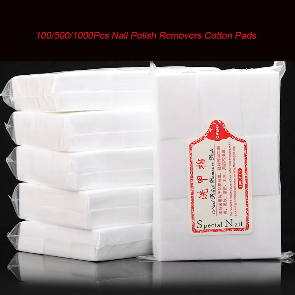 Top Trends: 100% Cotton Nail Art Removal Wipes Paper Pad 100 / 500 / 600 / 1000Pcs Lint Free Gel Polish Cleaning Manicure Nail Remover Cotton Wipe Shoppable Styles