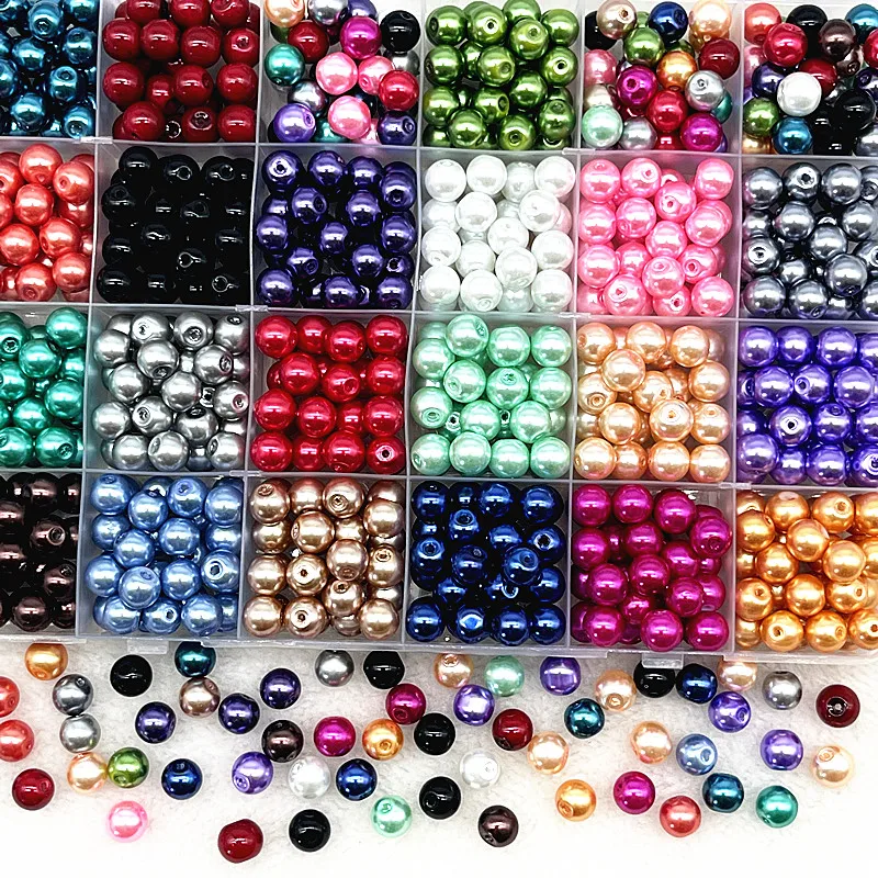 Top Trends: NEW 4 / 6 / 8 / 10mm Round Beads Loose Glass Pearl Spacer Charm Beads For Jewelry Making Diy Handmade Bracelet Accessories Shoppable Styles