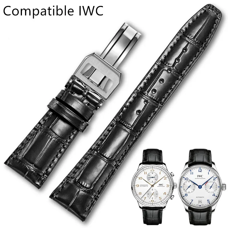 Top Trends: Leather Watch Band Compatible For IWC Replacement Straps Classic Alligator Texture Shoppable Styles