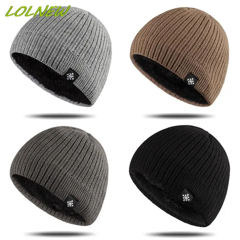 Top Trends: Men&#039;s Snowflower Beanies Winter Hat Women Knitted Hats For Men Cap Winter Beanie Hat Gorro Thick Warm Brimless Fur Bonnet Shoppable Styles