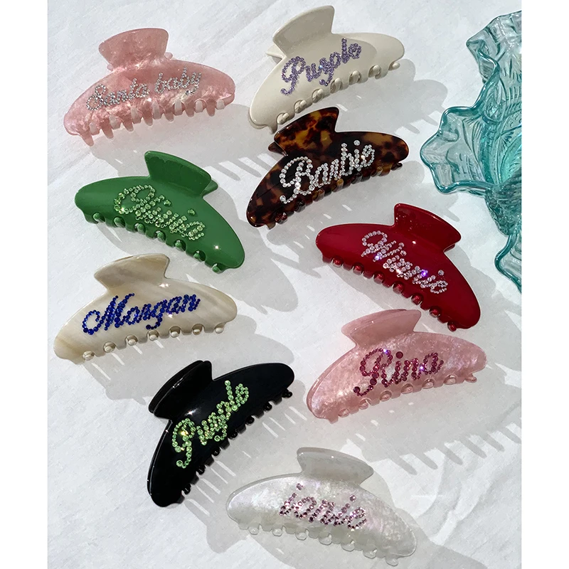 Top Trends: 2022 New Custom Design Pure Handmade Double-sided DIY Alphanumeric Name Grabber Hairpin Hairpin Couple Gifts Popular Shoppable Styles