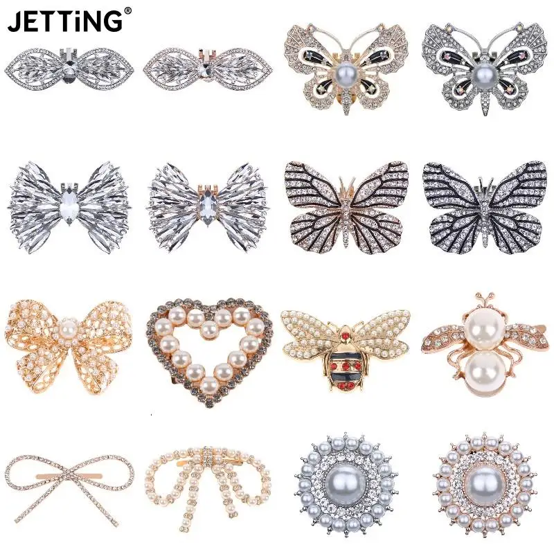 Top Trends: 1PCS Women Shoes Clips DIY Shoe Charms Jewelry Bowknot Shoes Decorative Accessories Rhinestones Crystal Decorations Shoppable Styles