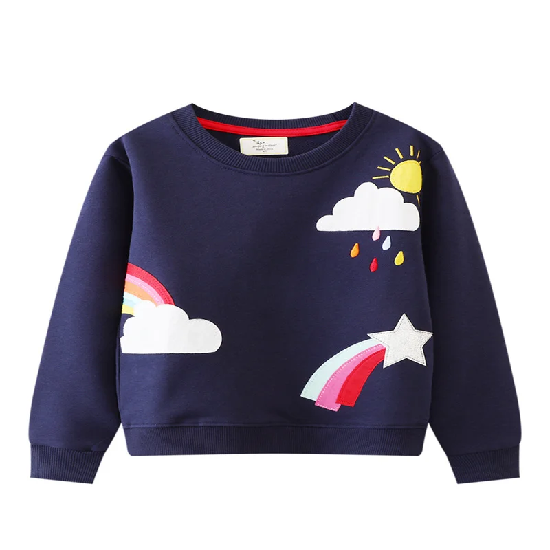 Top Trends: Jumping Meters 2-7T Animals Applique Girls Sweatshirts Butterfly Applique Toddler Clothing Hooded Tops Autumn Spring Costume Shoppable Styles - Image 6