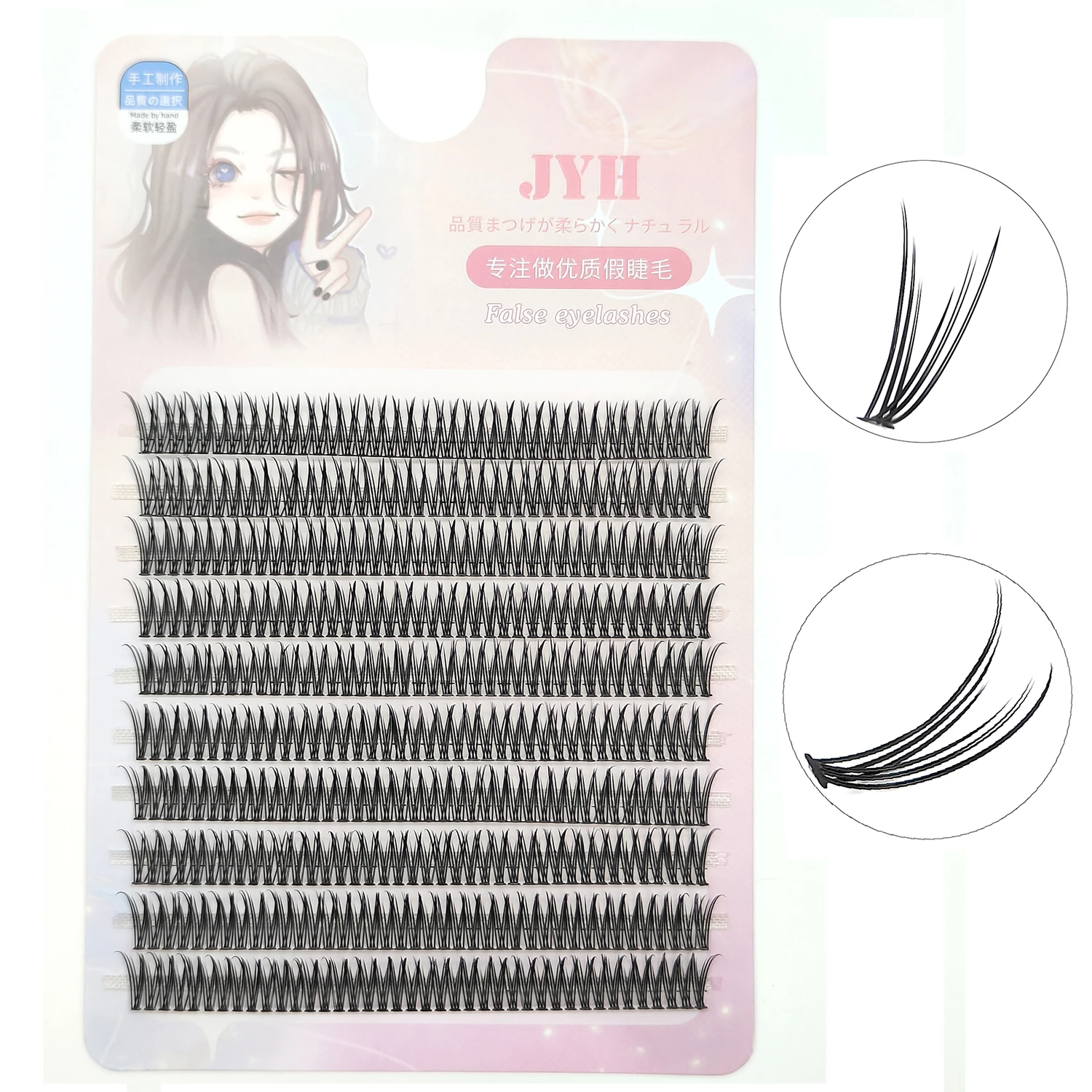 Top Trends: 400PCS Natural Fan Eyelashes High Quality Fish Tail Silk False EyeLash C Curl Dovetail Fly Eyelash Extension Diy Lashes Makeup Shoppable Styles