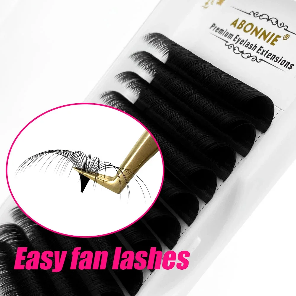 Top Trends: Abonnie 0.03-0.10mm Easy Fan Lashes Mega Volume Fans Eyelash 8-25mm Automatic Flowering Fast Blooming Eyelash Makeup Cilios Shoppable Styles