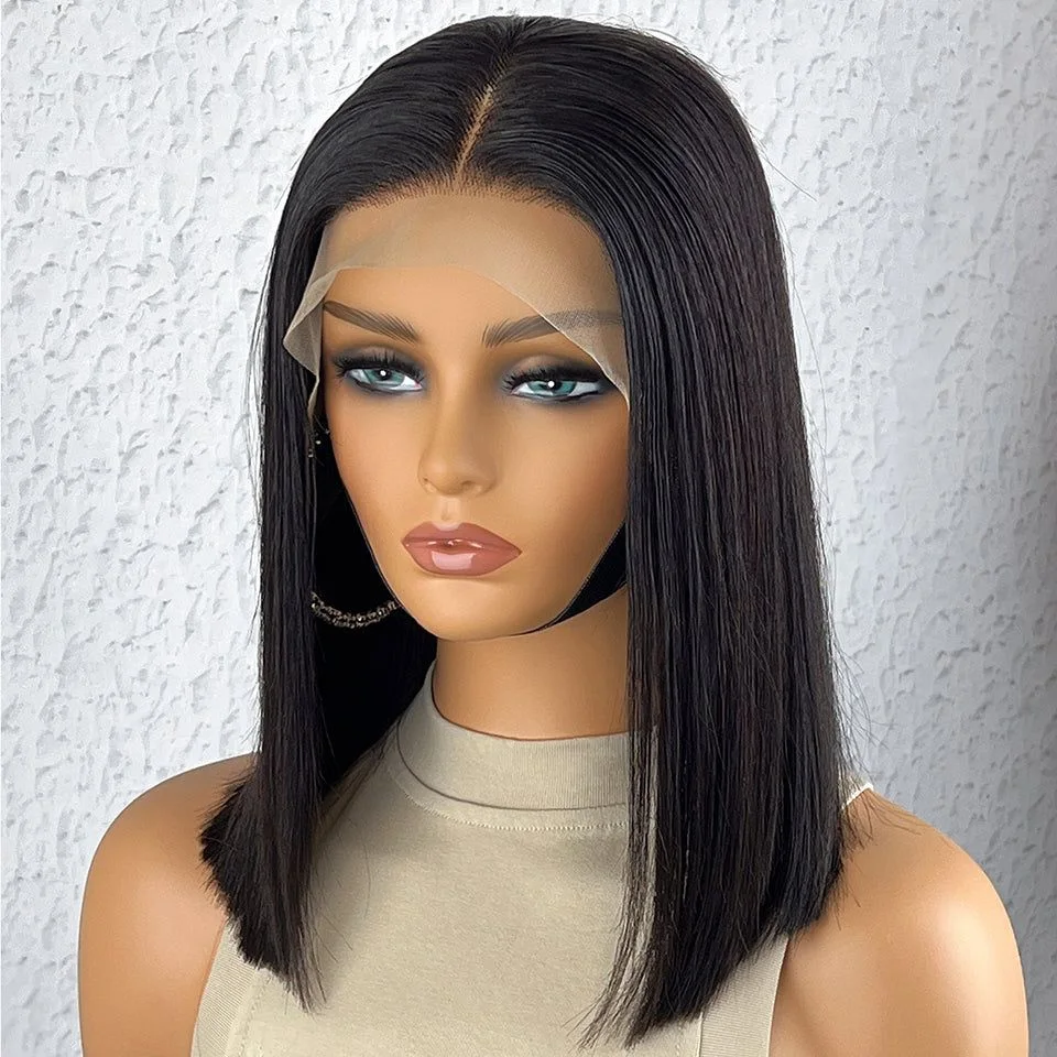 Top Trends: Straight Bob Lace Front Human Hair Wigs For Women Perruque Cheveux Humains Brazilian Glueless Lace Frontal Wig 250 Density 14 16 Shoppable Styles