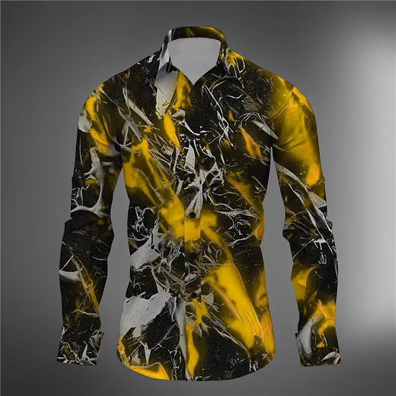 Top Trends: 2024 New Men's Shirt 3d Complex Graffiti Print High Quality Men's Long Sleeved Street Harajuku Blouse Daily Casual Male Clothing Shoppable Styles - Image 6