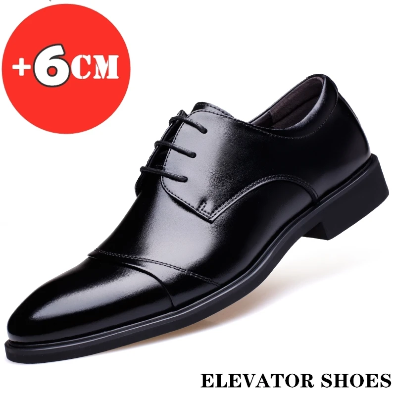 Top Trends: Flat / 6CM Genuine Leather Men Formal Elevator Shoes Wedding Business Height Increase Lift Shoes Invisible Summer Hollow Wedding Shoppable Styles