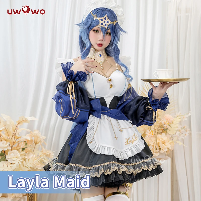 Top Trends: In Stock UWOWO Layla Cosplay Maid Costume Genshin Impact Fanart Cosplay Exclusive Maid Dress Halloween Costume Outfit Shoppable Styles