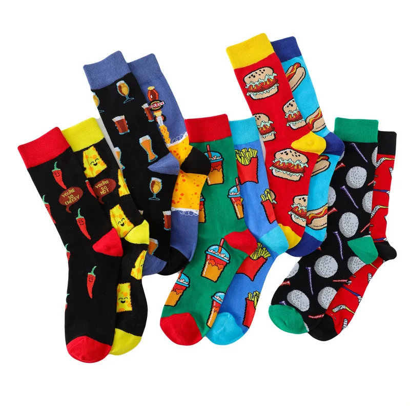 Top Trends: Spring And Summer New Creative Couple Style Personalized AB Fashion Socks Cartoon Jacquard Cotton Socks Shoppable Styles - Image 3