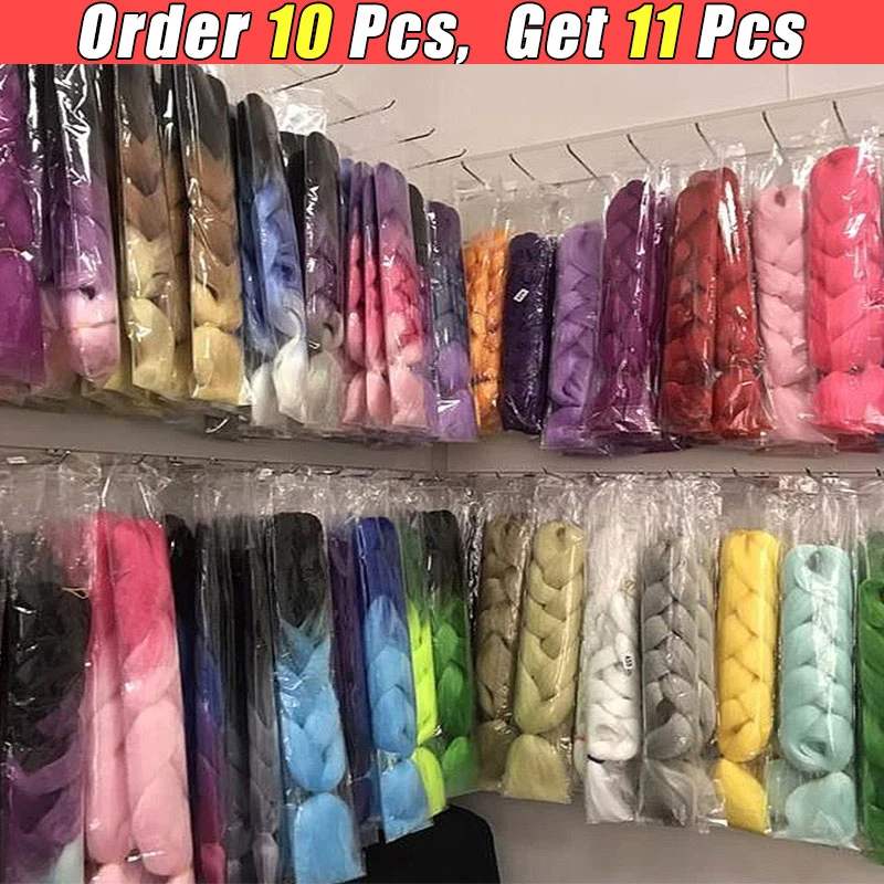 Top Trends: 24 Inch 105 Color Jumbo Braiding Hair Braids Extensions Wholesale Fake Hair Box Twist Pre Stretched Synthetic Hair Crochet Braid Shoppable Styles