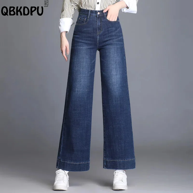 Top Trends: Oversize 34 Baggy Jeans Women High Waist Wide Leg Pants Washed High Street Vaqueros Ankle Length Office Lady Denim Trousers Shoppable Styles