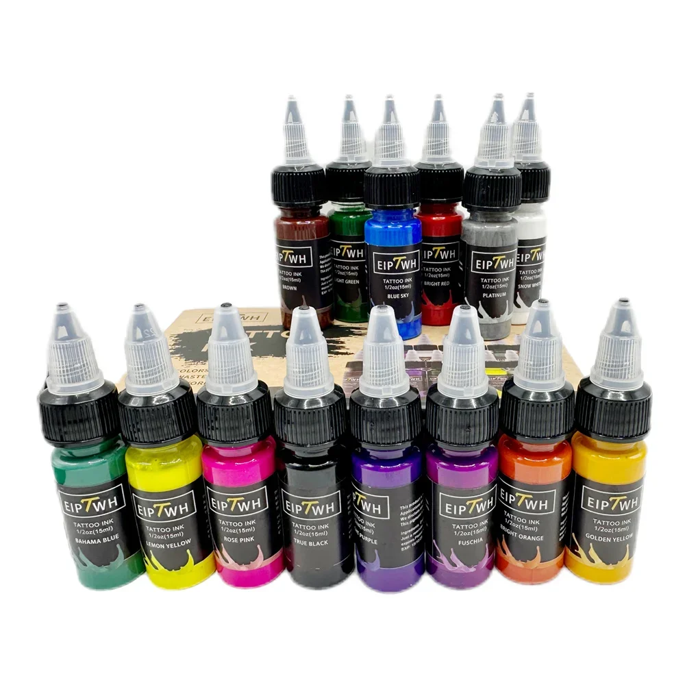 Top Trends: EIPTWH 15ml 7 / 14colors Tattoo Ink Pigment With Box Body Art Tattoo Kits Beauty Paints Makeup Tattoo Supplies Semi-permanent Shoppable Styles