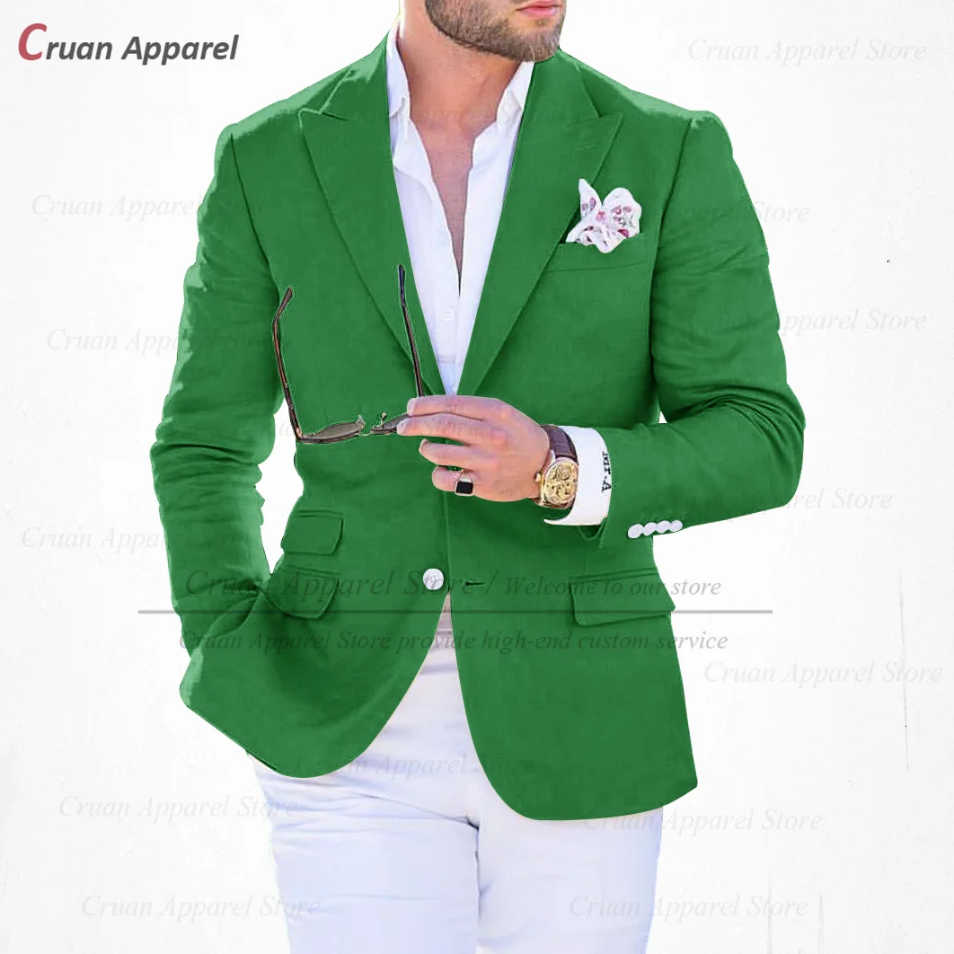 Top Trends: (One Blazer) Luxury Green Men&#039;s Blazers Slim Fit Wedding Suit Jacket Formal Business Office Tuxedos Fashion Casual Male Coat Shoppable Styles