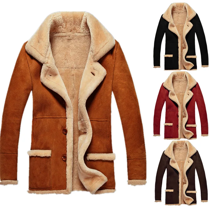 Top Trends: Warm Insulation Suede Coat Cotton Suit 2022 Fur Integrated Men's Jacket Slim Fashion Winter Thickened Coat Clothing Shoppable Styles