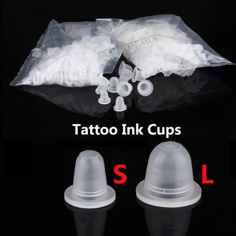 Top Trends: 100Pcs Microblading Tattoo Ink Cups Disposable Silicone Pigment Caps Permanent Makeup Pigment Holder Containers Tattoo Accessory Shoppable Styles