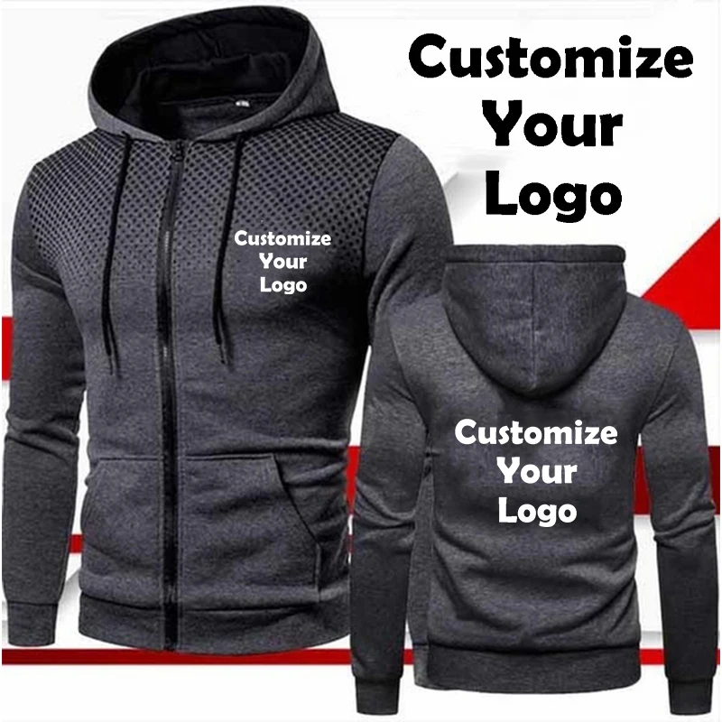 Top Trends: Customized Fashion Mens Hoodies Casual Zipper Jacket Cotton Fleece Warm Pullovers Sweatshirts High Quality Hip Hop Sportwear Shoppable Styles