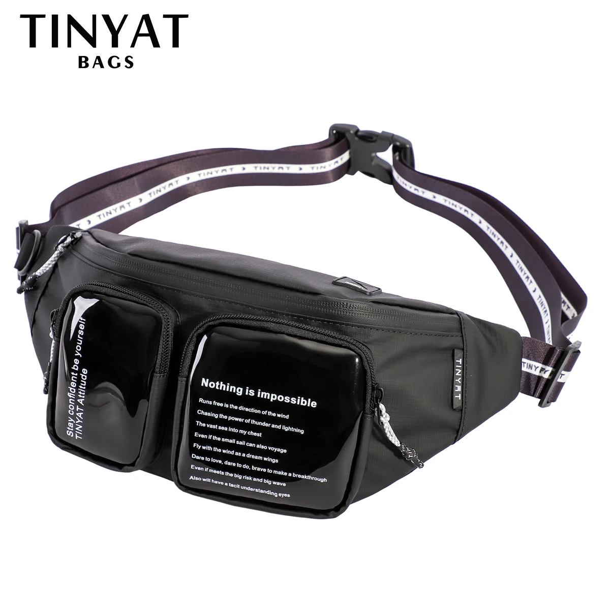 Top Trends: TINYAT Man Belt Pouch Travel Sports Fanny Pack Waterproof Zipper Women Waist Bag For Phone Fashion Shoulder Chest Bag Men Shoppable Styles