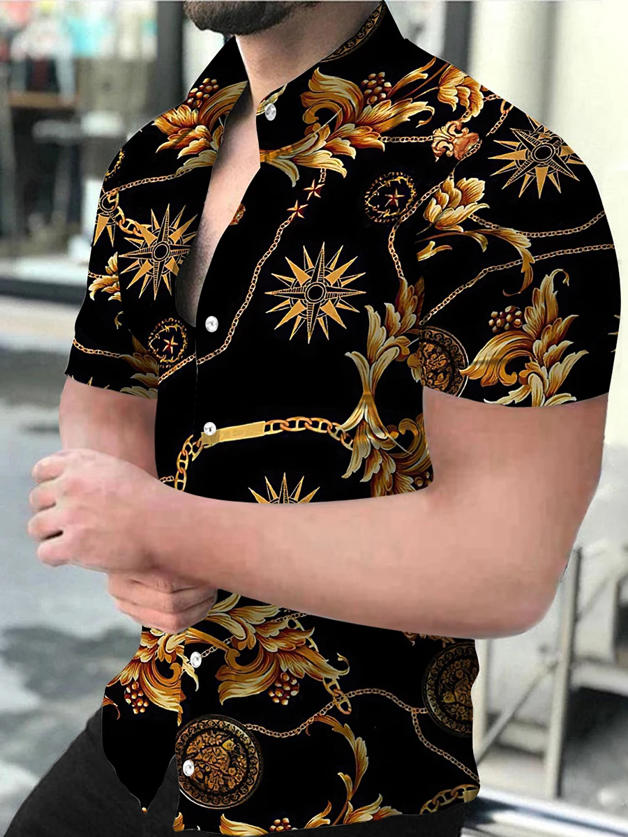 Top Trends: Summer Fashion Printed Men's Shirt With Lapel Short Sleeve Single Breasted Cardigan Everyday Casual Club Menswear Streetwear Shoppable Styles