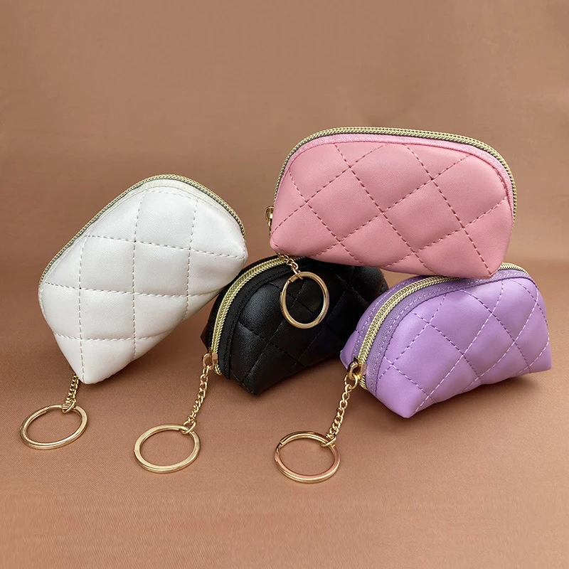 Top Trends: Zipper Coin Purse Pu Leather Credit Card Holder Small Clutch Bag With Keychain Female Mini Wallet Keys Organizer Monedero Mujer Shoppable Styles