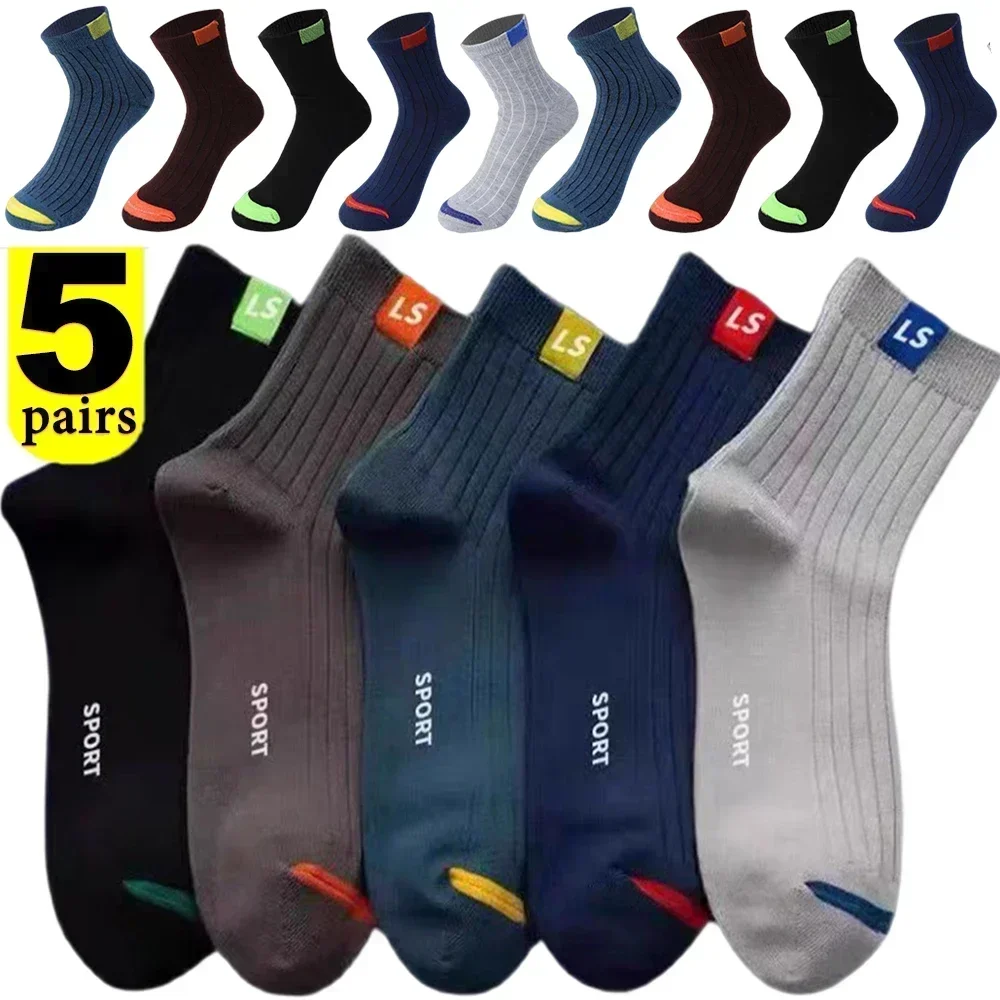 Top Trends: 1-5pairs Bamboo Fiber Autumn Winter Men Socks Breathable Cotton Sports Sock Deodorant Business Plus Size 38-47 Shoppable Styles