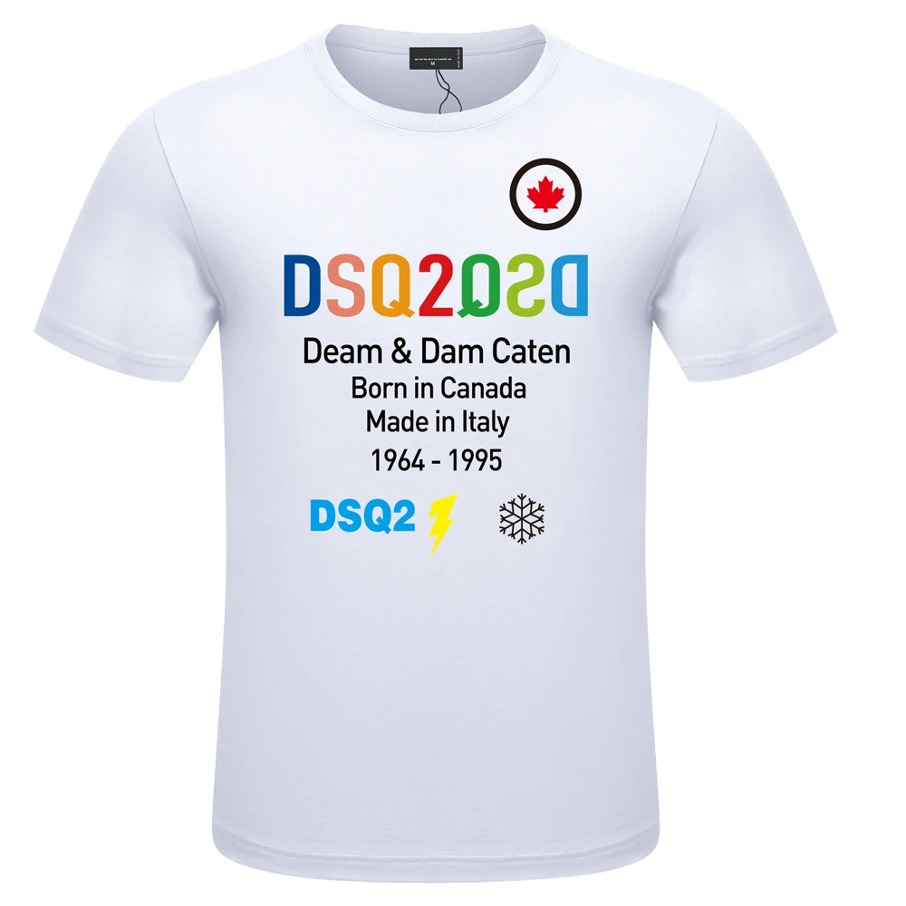 Top Trends: Dsq2 Brand DSQ2 Letter Style Men's And Women's Cotton T-shirt Casual O-Neck T-shirt Short Sleeve Tees T-shirt For Men Shoppable Styles - Image 3