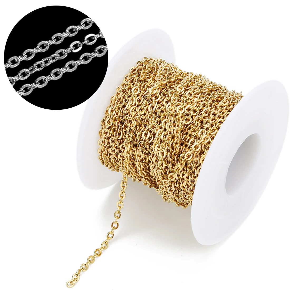 Top Trends: 1M Stainless Steel Cable Gold Chain Link Chain Bulk For Necklace Bracelet Making DIY Jewelry Findings Wholesale 1 / 1.5 / 2 / 2.5 / 3mm Shoppable Styles