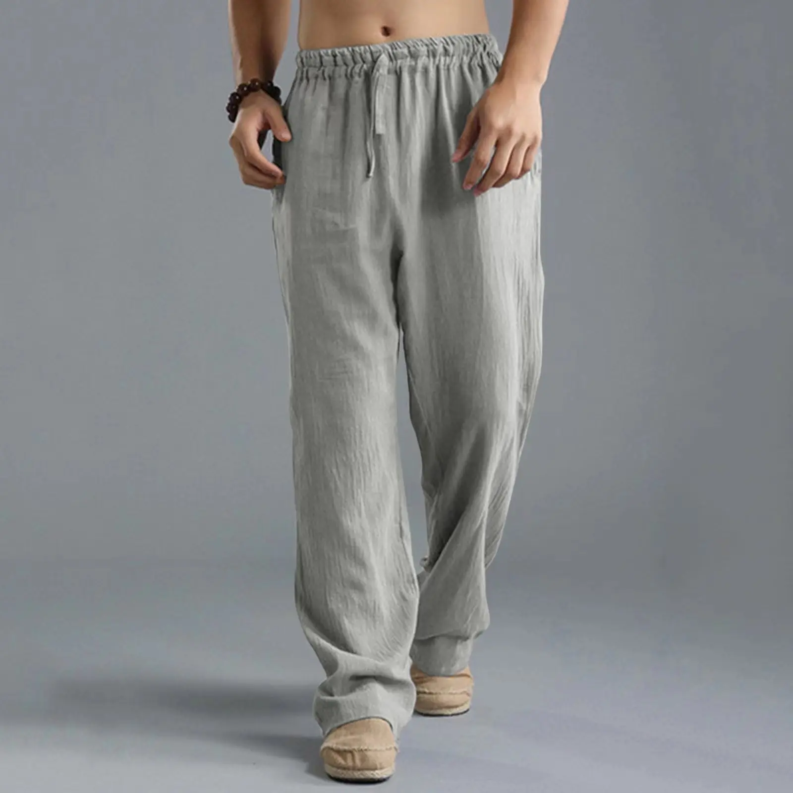 Top Trends: New Men's Casual Cotton Linen Pants Male Summer Large Size Breathable Solid Color Trousers Sports Fitness Streetwear S-5XL Shoppable Styles - Image 3