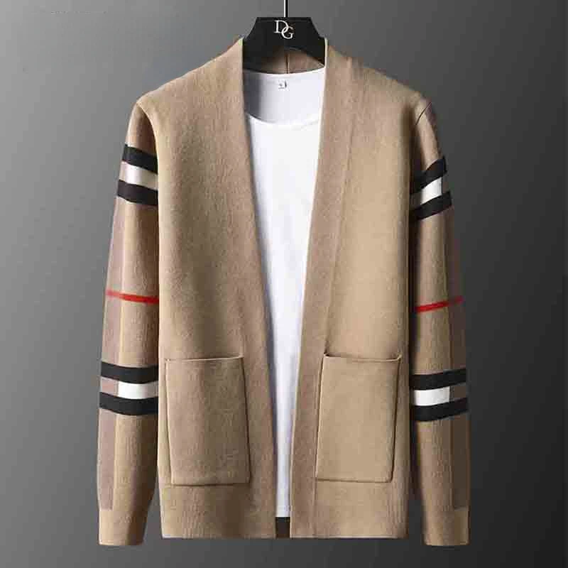 Top Trends: Luxury Brand Designer Cardigan European Jacket Men Fashion Casual Pocket Knitted Cardigan Sweater Coat 2022 Autumn Winter Shoppable Styles