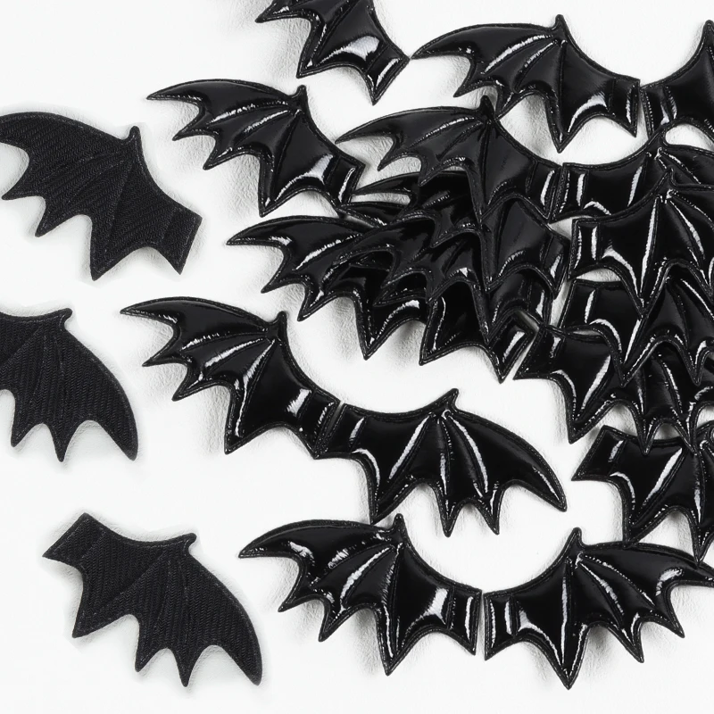 Top Trends: 10 Pairs Bat Wings Halloween Accessories Gift Leather Fabric Wings Patches For DIY Hair Clip Costume Kawaii Resin Art Decoration Shoppable Styles