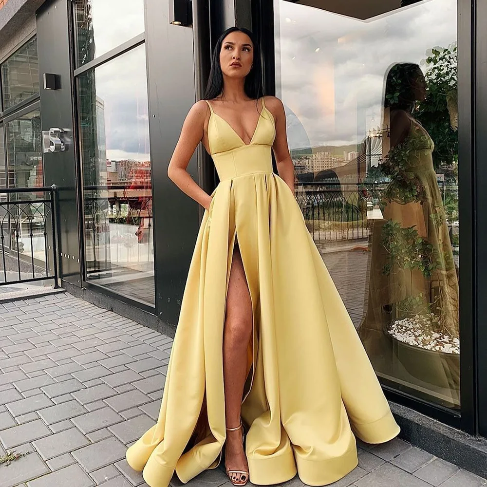 Top Trends: Elegant Stap V Neck High Waist Corset Slit Party Cocktail Maxi Dress Graduation Long Robe Gown Women Sexy Summer Evening Dress Shoppable Styles