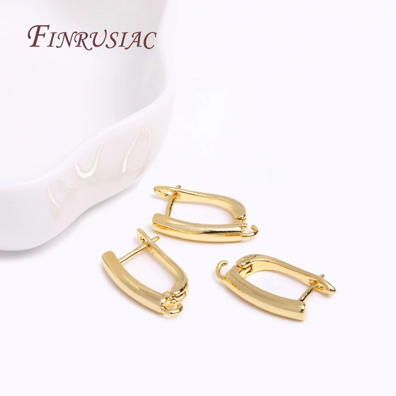 Top Trends: Wholesale 18K Real Gold Plated Anti-Allergy Basic Earwires Fastener Earring Hooks For Woman Jewelry Making Supplies Accessories Shoppable Styles