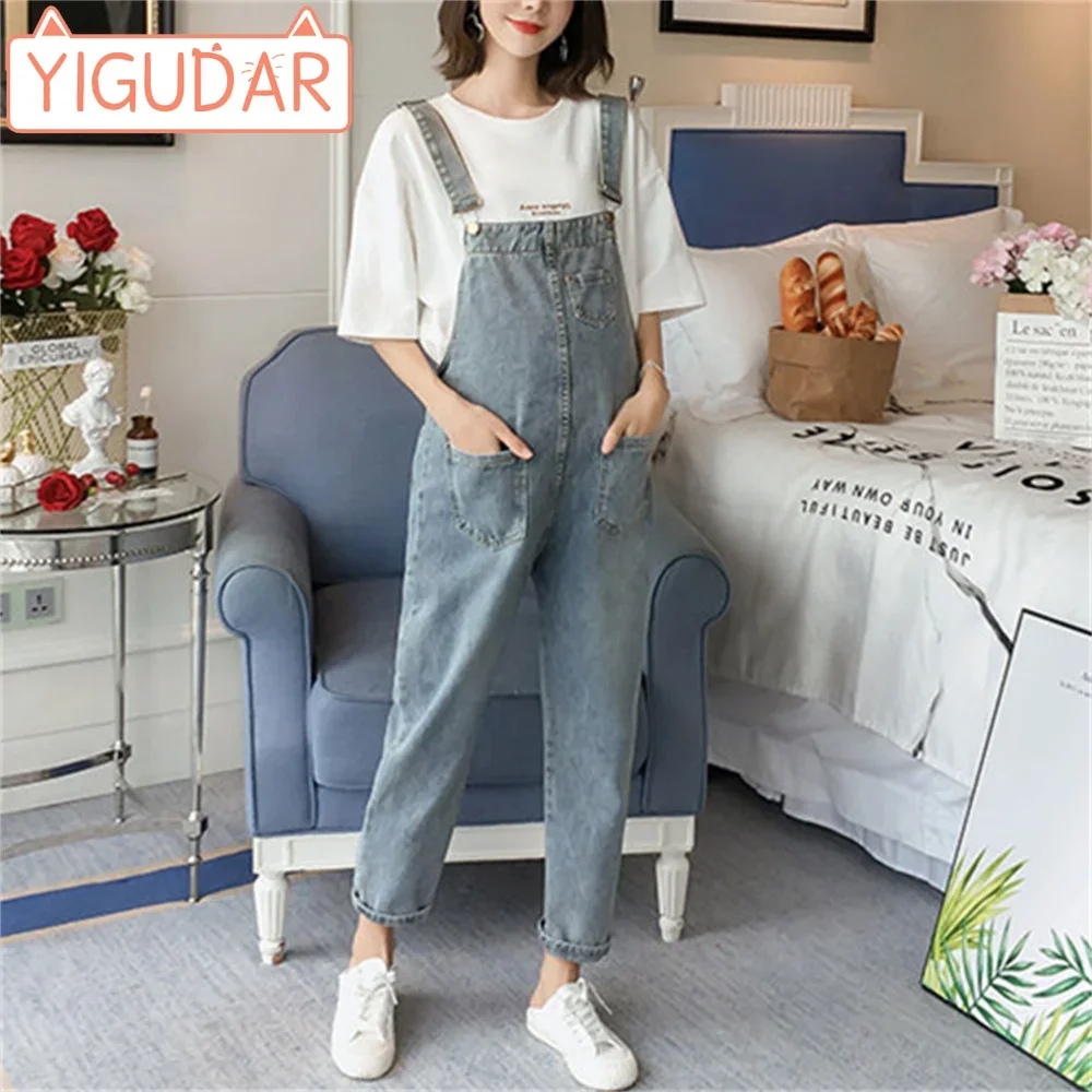 Top Trends: Pregnancy Clothing Loose Maternity Strap Pant Pregnant Rompers Trousers For Pregnant Women Jeans Overalls Jumpsuit Clothes Shoppable Styles