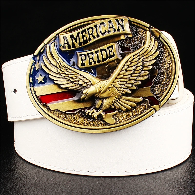 Top Trends: Great Bald Eagle Emblem American Pride Metal Buckle Fashion Jeans Belt For Men Women Shoppable Styles