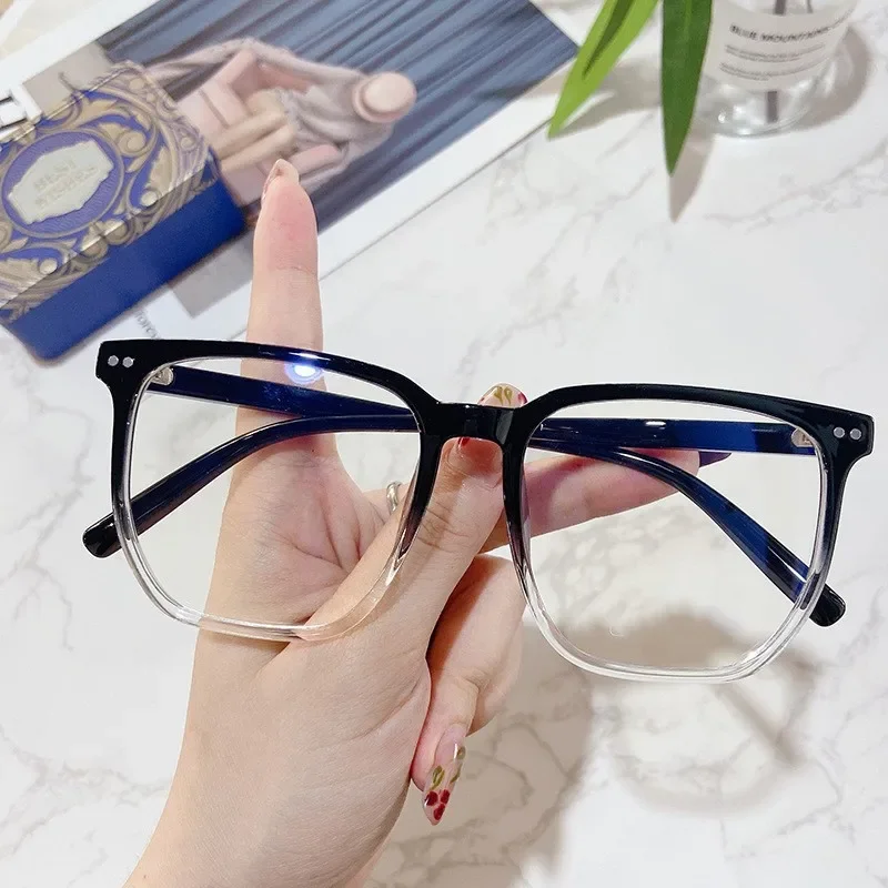 Top Trends: Unisex Vintage Myopia Glasses Men Women Retro Oversized Anti-blue Eyewear Ladies Big Frame Diopter Prescription Eyeglasses Shoppable Styles