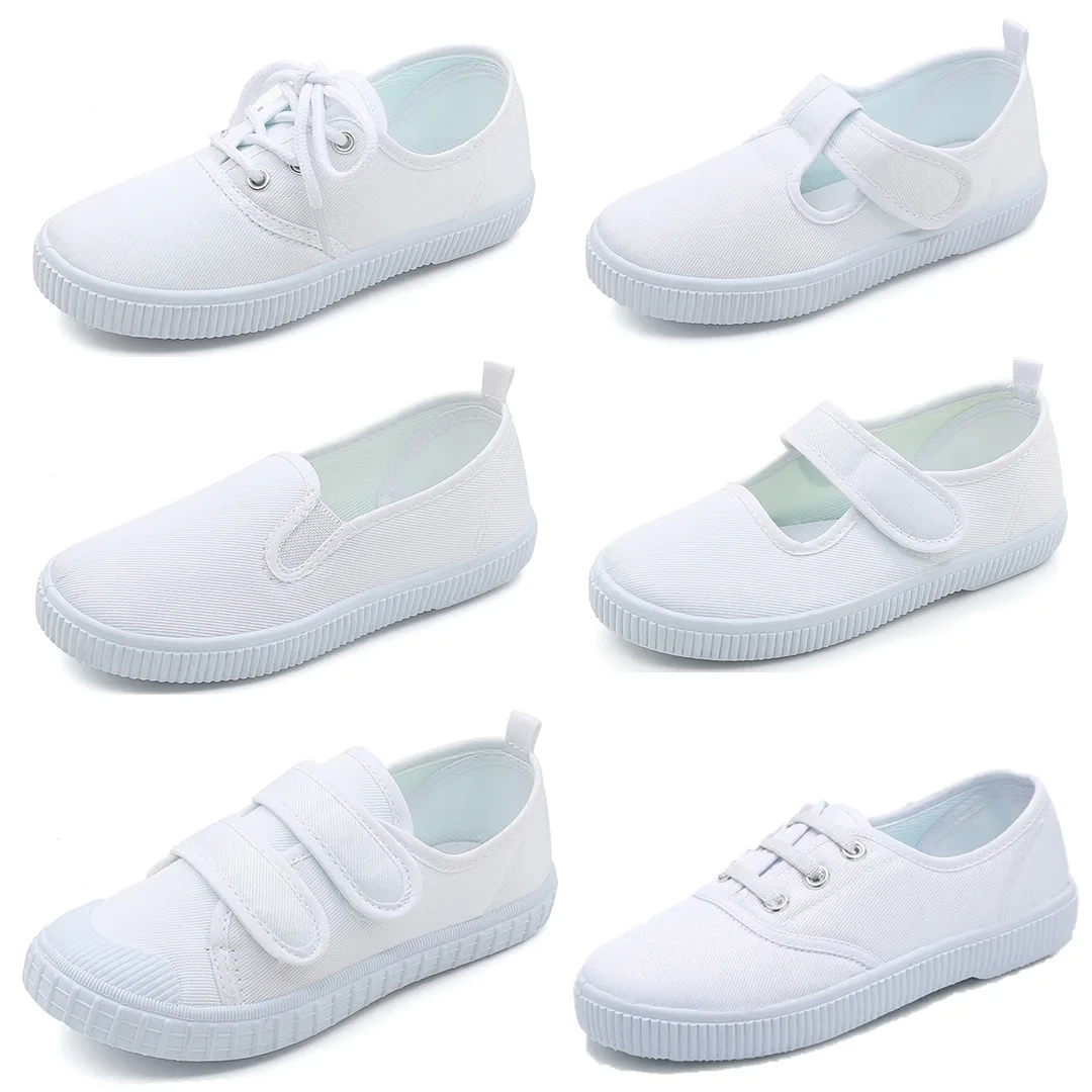 Top Trends: Kids Canvas Shoes Kindergarten Little White Shoes Girls And Boys Indoor Shoes Dance Shoes Shoppable Styles